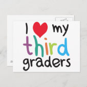 Ich höre meine Liebe des Lehrers der dritten Klass Postkarte (Vorne/Hinten)
