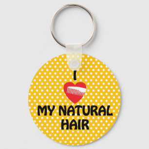 Ich höre meine Naturhaar-Mode Schlüsselanhänger