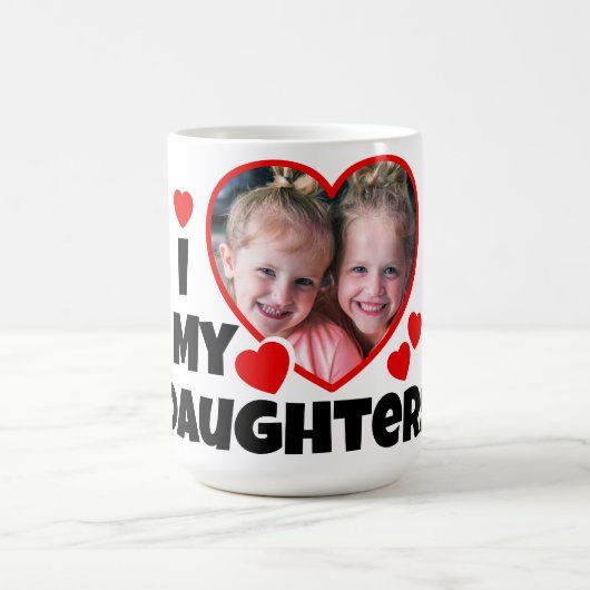 Ich höre meine Töchter Personalisiertes Foto Kaffeetasse (Mittel)