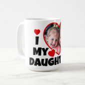 Ich höre meine Töchter Personalisiertes Foto Kaffeetasse (Vorderseite Links)