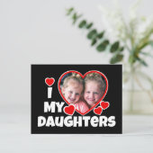 Ich höre meine Töchter Personalisiertes Foto Postkarte (Stehend Vorderseite)