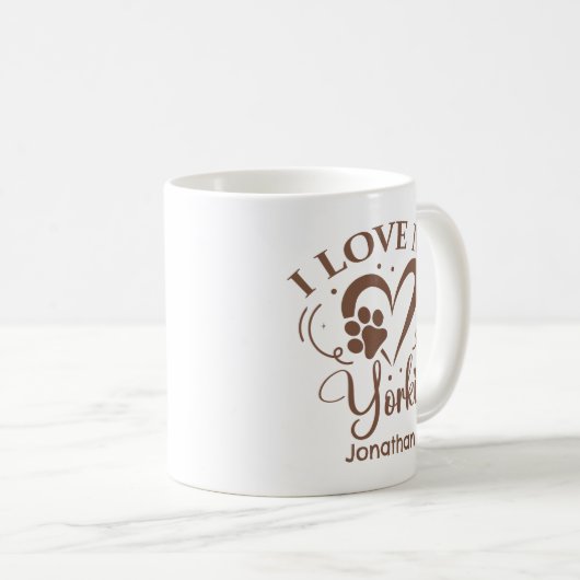 Ich höre meine Yorkie Personalisiert Coffee Tasse (VorderseiteRechts)