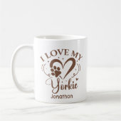 Ich höre meine Yorkie Personalisiert Coffee Tasse (Links)