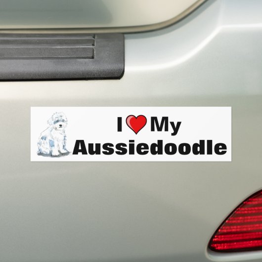 Ich höre meinen Aussiedoodle-Autoaufkleber Autoaufkleber (Auf Auto)