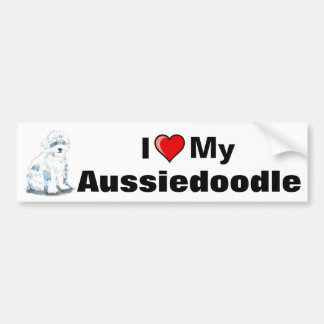 Ich höre meinen Aussiedoodle-Autoaufkleber Autoaufkleber