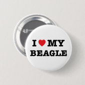 Ich höre meinen Beagle-Button Button (Vorne & Hinten)