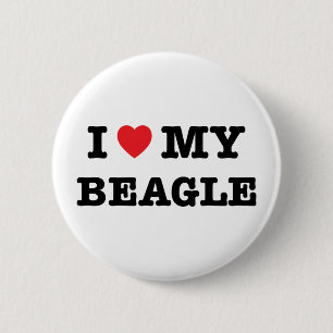 Ich höre meinen Beagle-Button Button