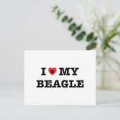 Ich höre meinen Beagle Postkarte (Stehend Vorderseite)