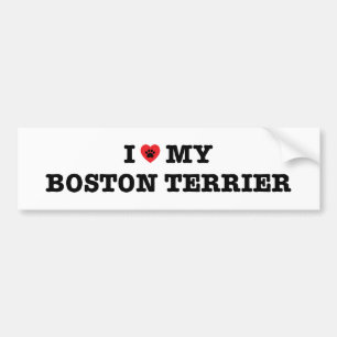Ich höre meinen Boston Terrier Autoaufkleber