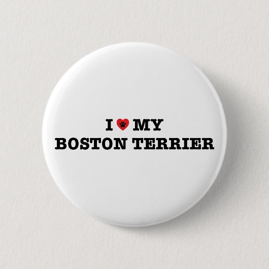 Ich höre meinen Boston Terrier Button (Vorderseite)