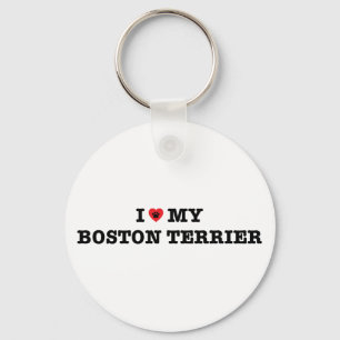 Ich höre meinen Boston Terrier Button Schlüsselanh Schlüsselanhänger