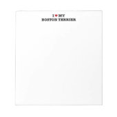 Ich höre meinen Boston Terrier Notepad Notizblock (Vorderseite)