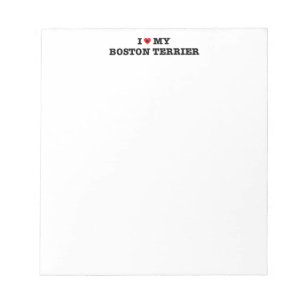 Ich höre meinen Boston Terrier Notepad Notizblock