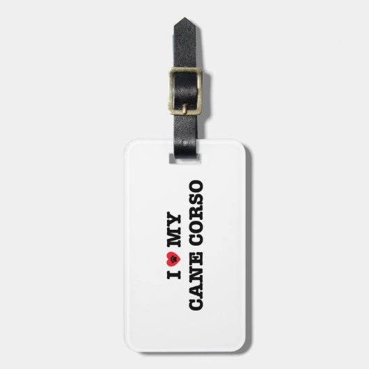 Ich höre meinen Cane Corso Gepäckanhänger (Vorderseite vertikal)