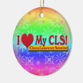 Ich höre meinen CLS-LABRADOR WISSENSCHAFTLER Keramikornament (Links)