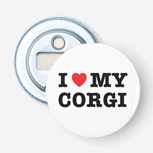 Ich höre meinen Corgi Magnet Flaschenöffner (Vorderseite)