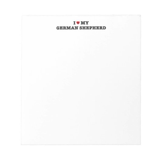 Ich höre meinen deutschen Schäferknochen Notepad Notizblock (Vorderseite)
