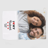 Ich höre meinen Foto Spaß Golfer Moderne Custom Golfhandtuch (Horizontal)