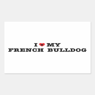 Ich höre meinen französischen Bulldog Rechteckiger Aufkleber