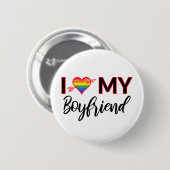 Ich höre meinen Freund Gay Valentines LGBTQ Pride Button (Vorne & Hinten)