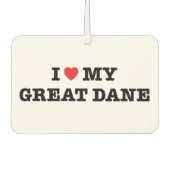 Ich höre meinen großen Dane Car Air Freshener Autolufterfrischer (Vorderseite)