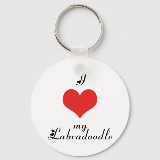 Ich höre meinen Labradoodle-Schlüsselanhänger Schlüsselanhänger (Vorderseite)