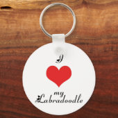 Ich höre meinen Labradoodle-Schlüsselanhänger Schlüsselanhänger (Vorderseite)