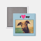 Ich höre meinen natürlichen Doberman Hund Magnet (Vorderseite/Rückseite)