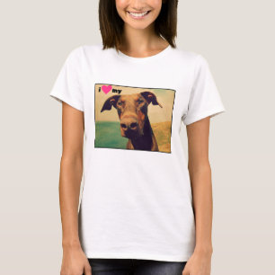 Ich höre meinen natürlichen Doberman Hund T-Shirt