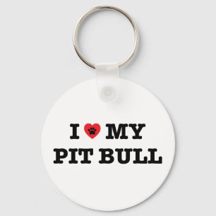 Ich höre meinen Pit Bull Button Schlüsselanhäng Schlüsselanhänger