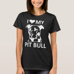 Ich höre meinen Pitbull I Liebe meinen Pitbull Pit T-Shirt