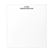 Ich höre meinen Schokolade-Labrador Notepad Notizblock (Vorderseite)
