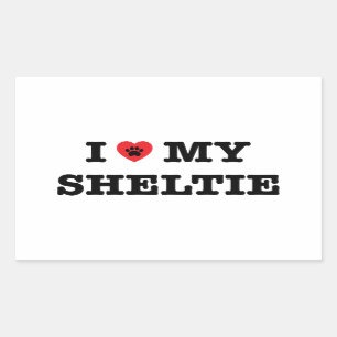 Ich höre meinen Sheltie-Aufkleber Rechteckiger Aufkleber