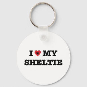 Ich höre meinen Sheltie Button-Schlüsselanhänger Schlüsselanhänger