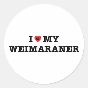 Ich höre meinen Weimaraner-Aufkleber Runder Aufkleber