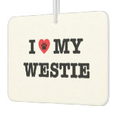 Ich höre meinen Westie Car Air Freshener Autolufterfrischer (Links)