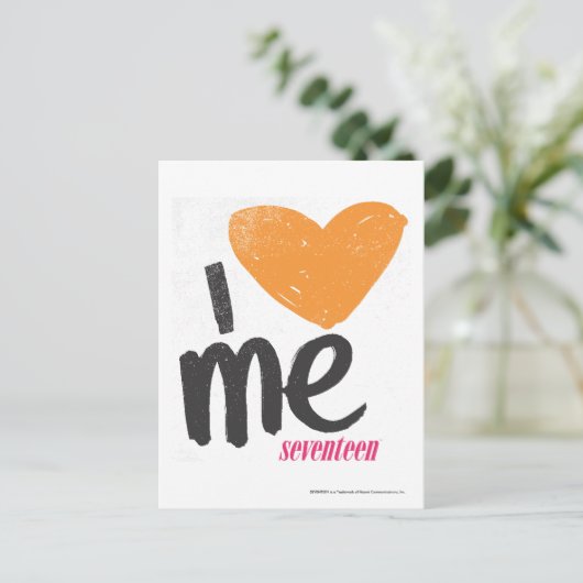 Ich höre mich Orange Postkarte (Stehend Vorderseite)