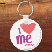 Ich höre mich rosa/Lila Schlüsselanhänger (Vorderseite)