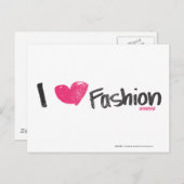 Ich höre Mode Magenta Postkarte (Vorne/Hinten)