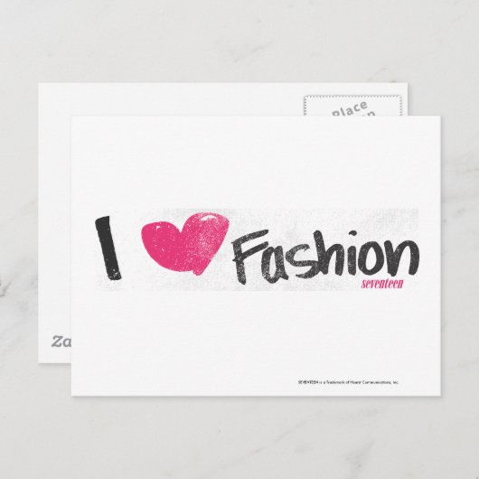 Ich höre Mode Magenta Postkarte (Vorne/Hinten)