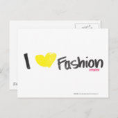 Ich höre Mode pink Postkarte (Vorne/Hinten)