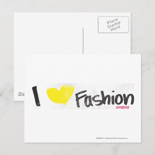 Ich höre Mode pink Postkarte (Vorne/Hinten)