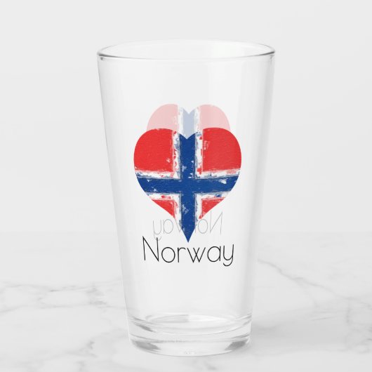 Ich höre Norwegen Grunge Norwegische Flagge Glas (Rückseite)