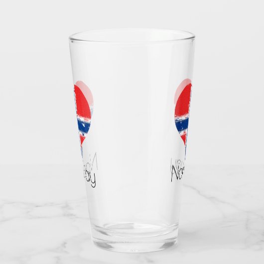 Ich höre Norwegen Grunge Norwegische Flagge Glas (Rechts)