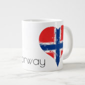 Ich höre Norwegische Flagge Jumbo-Tasse (Vorderseite Rechts)