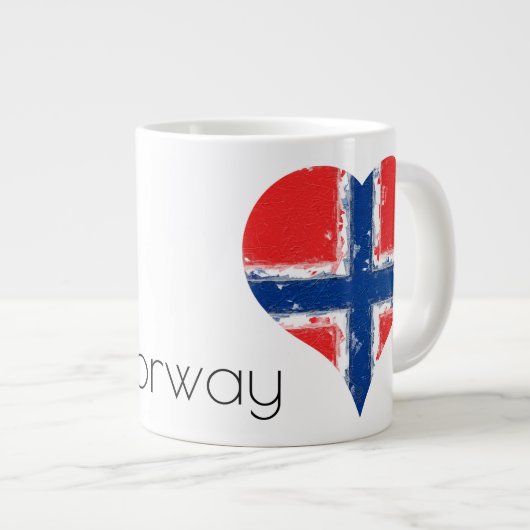 Ich höre Norwegische Flagge Jumbo-Tasse (Vorderseite Rechts)