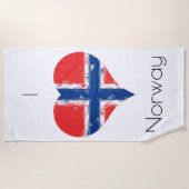 Ich höre Norwegische Flagge Strandtuch (Vorderseite)