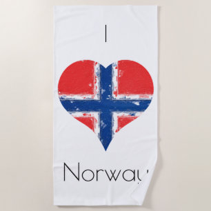 Ich höre Norwegische Flagge Strandtuch