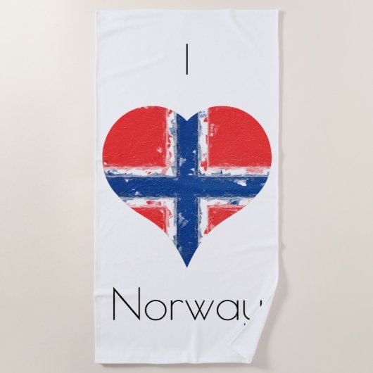 Ich höre Norwegische Flagge Strandtuch (Vorderseite)