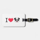 Ich höre Panda auf Weiß Gepäckanhänger (Vorderseite horizontal)